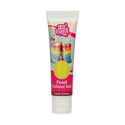 FunCakes Food Colour Gel Lime Green: Colorante alimenticio altamente concentrado para masa, crema, fondant, mazapán. Se puede utilizar por separado para crear colores vivos. Halal. 30 g.