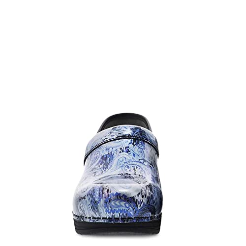 Dansko Women's Lt Pro Silver/Blue Paisley Patent Clogs 11.5-12 M Us #TOP1