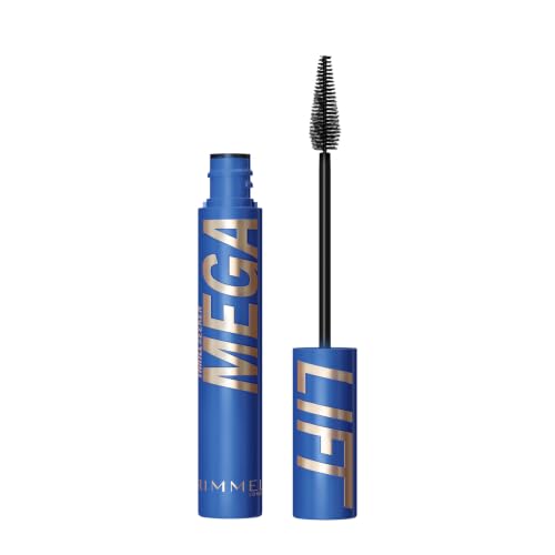Rimmel London Thrill Seeker Mega Lift Mascara, Waterproof Black, Life-Proof Mascara, Long-Lasting Wear, Smudge-Proof, Weightless Volume, 10ml