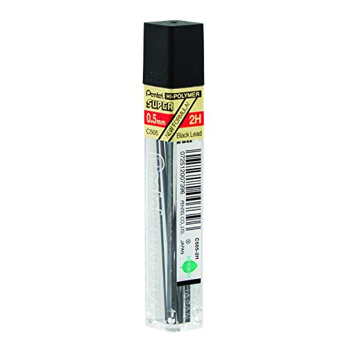 Pentel Super Hi-Polymer Lead Refill, 0.5Mm, Fine, 2H, 144 Pieces Of Lead (C505-2H),Gray #TOP1