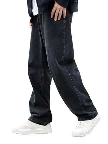 Image of dockstreet Men Baggy Denim Jeans in Pure 100% Cotton Denim || Stretchable (Jet Black) and Stretchable (Colored) Jeans || Unisex Designs||Jeans||