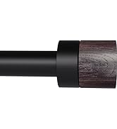 Wood Curtain Rods for Windows: 1 Inch Diameter Heavy Duty Adjustable Curtain Rod 48" to 84", Deco...