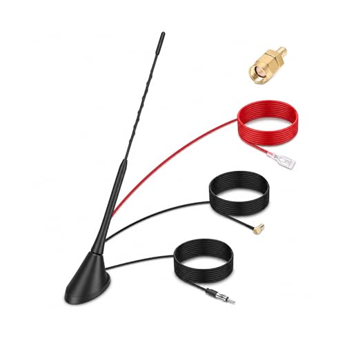 Antenne DAB+ voiture et toit FM AM avec amplificateur signal et connecteurs SMB SMA