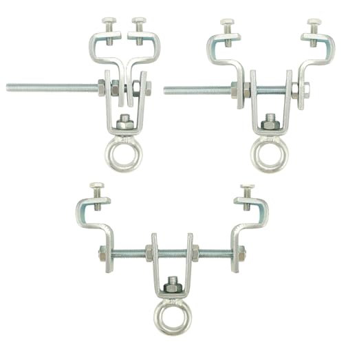 QWORK® 2 Stuck Stahl-I-Träger-Aufhänger, Stahlträgerklemme, Boxsack-Zubehör für Balken, einstellbar von 6.3 cm bis 19 cm