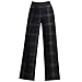 Wool Thicken Plaid Women Wide Leg Pants High Waist All-Match Loose Office Lady Straight Trousers Black