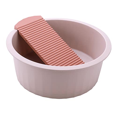 Healeved Washing up Basin for Babys Clothes Diapers Large Pink Underwear Washing Basin Baby Wash Basin Face Wash Basin Sturdy Dishpan Washboard