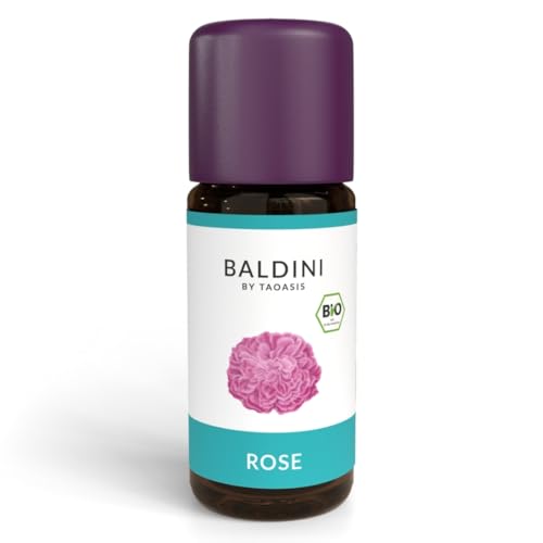 Baldini Rosenöl rein 3% Bio-Essenz – 10 ml | 100% naturreines ätherisches Rosenöl (Rosa damascena) | Bio-Lebensmittelqualität • Verführerisch & Harmonisch