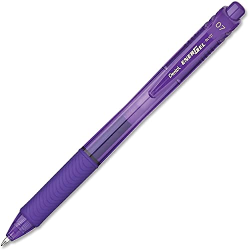Pentel BL107 EnerGel X Retractable Rollerball, 0.7mm Tip, Violet Ink (One Pen)