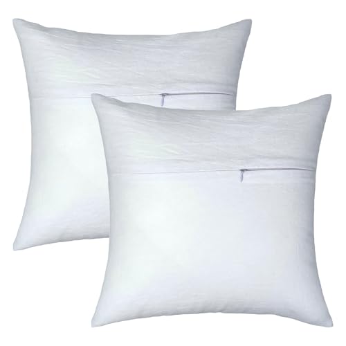 Image of Howie's Needlepoint Cushion Back with Zipper, Set of 2 Cotton Cushion Backs for Any 16x16 Inch Cushion (White)