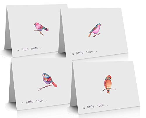 20 Blank Cute Recycled Bird Greeting Cards