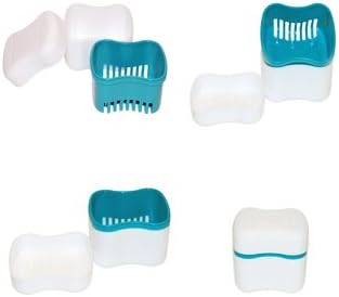 Dental Night Guard -Denture - Teeth Retainer Bath with Basket European Style Attractive Durable Design Color Teal - Size Standard