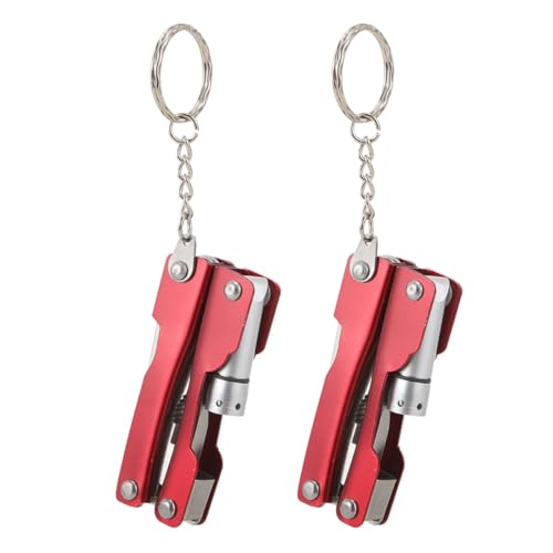Lurrose Plegable de Acero Inoxidable con Alicates de Bolsillo y Linterna LED para Camping, Uso Exterior y Emergencias, 2 Piezas Compactas y Portátiles