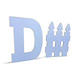 D - Fence White Plastic Cutout Sign nearly 1/2 inch thick - Sturdy, Weatherproof and Durable