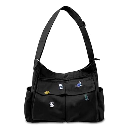 Aucuu Bolso Bandolera Mujer Grande Bolso de Hombro, Grande Tote Bag Unisexo, Bolso Lona de Hombro con Correa de Hombro Ajustablepara y Múltiples Bolsillo, para Compras Colegio Trabajar Viajar, Negro | Ya disponible en tu tienda friki favorita! En mundofriki.es!