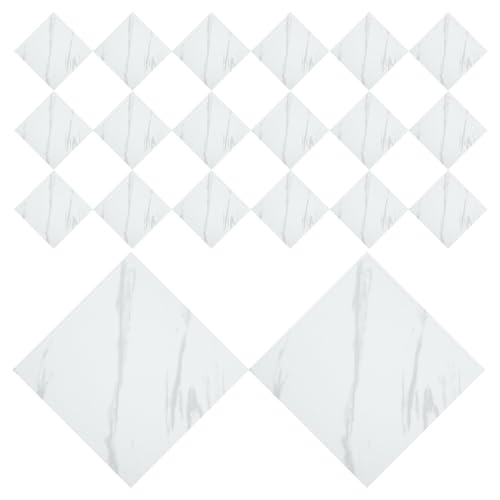 Sol PVC autocollant marbre blanc pour rénovation de cuisine