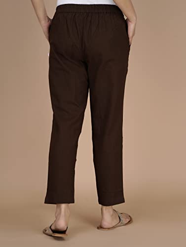 Image of DIGITAL SHOPEE Cotton Women Trouser Pant Use for Formal Office High Waist for Wide Leg Ankle Length Straight Pencil Pant