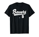 Player Name Swoosh Jake Bauers Milwaukee Baseball MLBPA T-Shirt