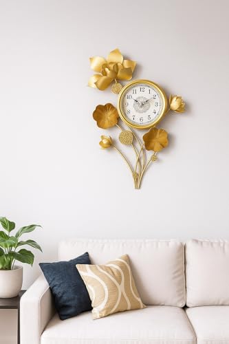 Mokshith Wall Clock for Living Room Decor, Decorative Wall Clocks for Bedroom Kitchen Home Office,Modern Wall Clock Battery Operated, Large Silent Wall Clock Non Ticking, Analog Display (MO-07)