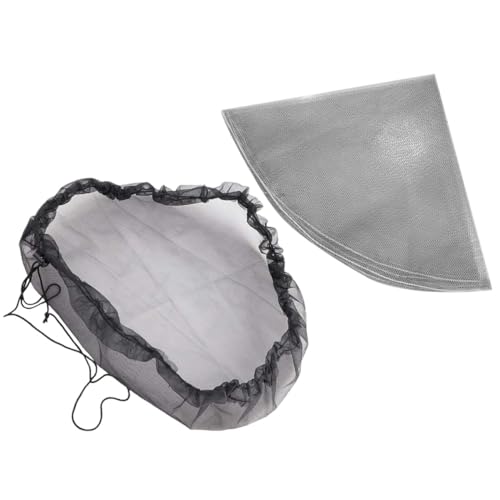 WEKADRIN 2 pièces Protection Filet Anti-Insectes pour Réservoir Eau Extérieur Couverture de Tonneau de Pluie Polyester Filtre Réutilisable Lot de Noir Gris