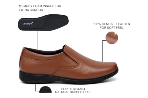 Image of ARAMISH Men's Genuine Real Leather Moccasin Formal Shoes