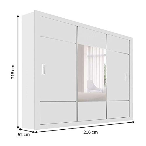 Guarda-Roupa Casal com Espelho Lotse 3PT 4GV Nevada