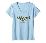 Femme Citroen Mehari T-Shirt avec Col en V, Bleu Céleste, XL