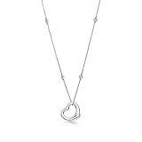 Collar de amor de oro rosa clásico de Plata de Ley 925 con colgante de trébol, cadena para clavícula, para mujer