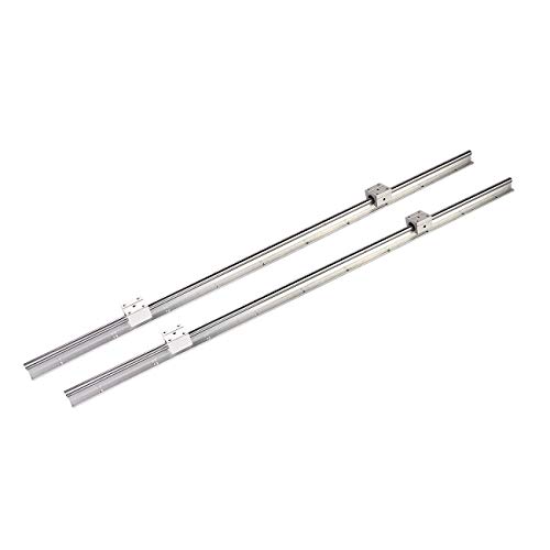 WICHEMI 2PCS Linear Rail SBR 12-1000mm Linear Rail Guide and 4PCS SBR12UU Bearing