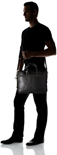 Fossil Men's Haskell Leather Double Zip Briefcase Messenger Laptop Bag, Black , (Model: Mbg9342001) #TOP5