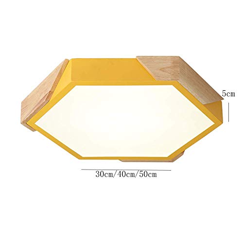 Plafonnier acrylique moderne bois pour éclairer un plafond bas 24W - 7