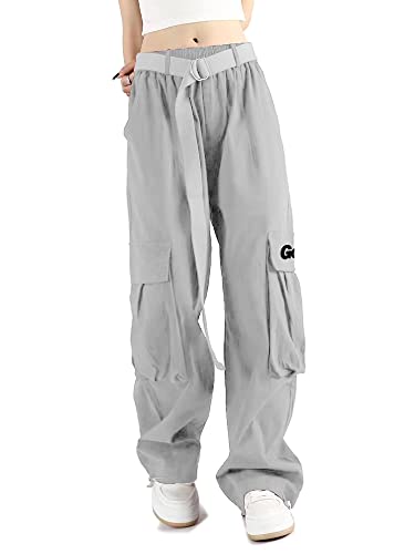 Cargo Pants Women with Pockets High Waist Baggy Casual Techwear Wide Leg Trousers Women Relaxed Fit Fashion Adjustable