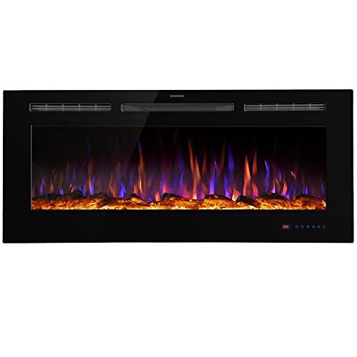 Dreamflame 60 Inch Electric Fireplace, In Wall Fireplace Electric Heater,Remote & Touch Screen,Logs/Crystal Options, Thermostat,Overheating Protection, 0-9H Timer #TOP7