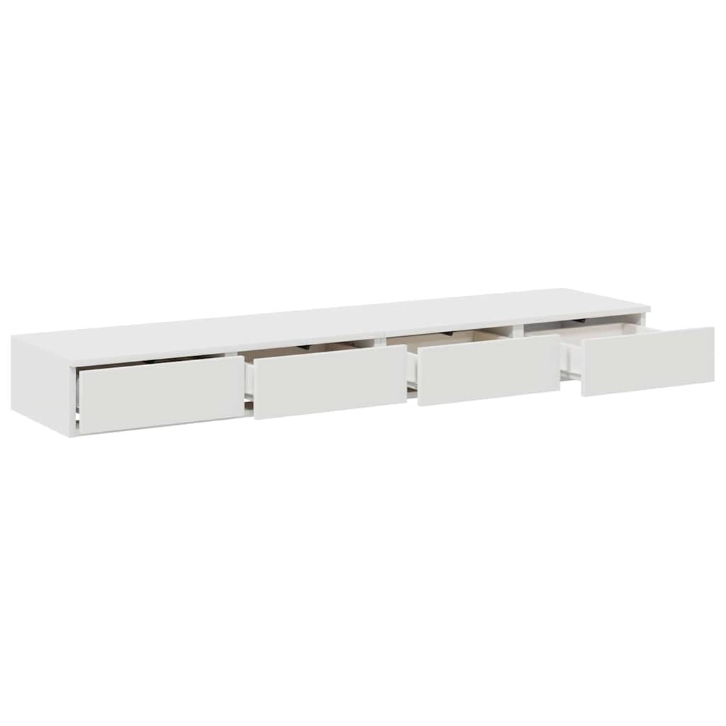 vidaXL Cassetti per Letto con cassetto Bianco 140 x 36,5 x 16,5 cm, Spazio in abbondanza, Arredamento Minimalista, Mobile Elegante per Camera, cassetto Moderno con Funzione Push-to-Open