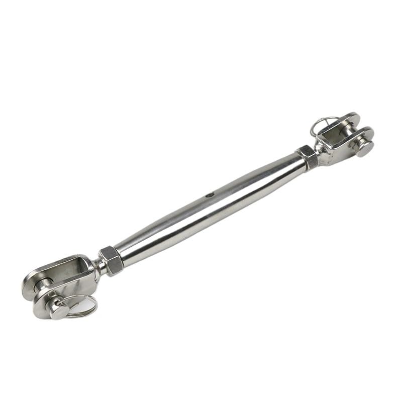 Presillas Cable Acero M5 M6 M8 M10 M12 M14 M16 M20 304 tornillo de aparejo de velero marino de acero inoxidable mandíbula de cuerpo cerrado/tensor de mandíbula Abrazaderas De Cuerda De Cable(M14,2pcs)
