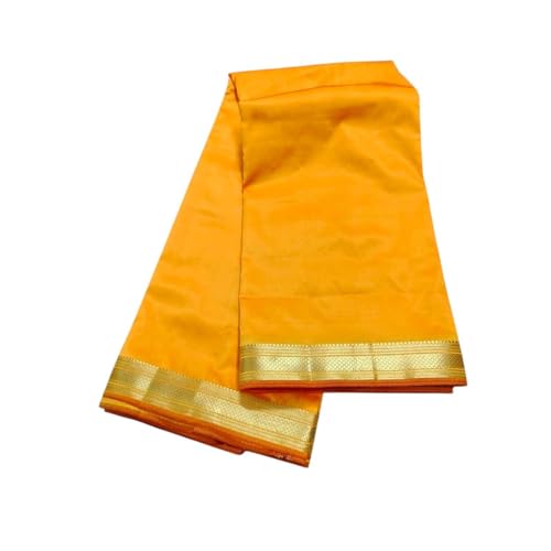 Image of Traditional Fancy Men's Silk Dhoti with Paithani Zari Border, 4 Meter