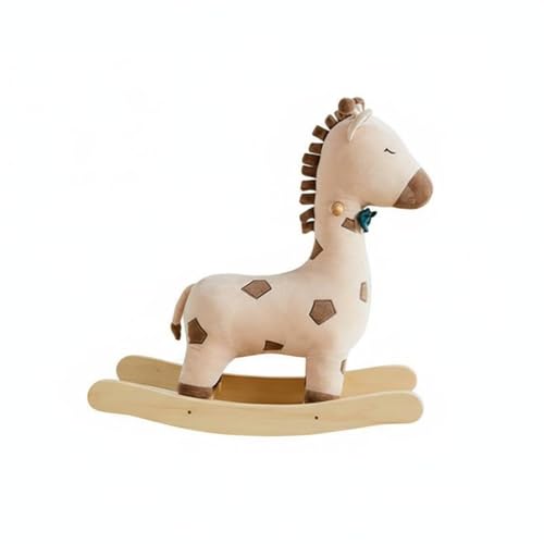 MotiveTech Balancín de Madera Jirafa Bordes Redondeados Mecedora Infantil Jirafa Relleno Suave Juguete para Montar para Niños Pequeños