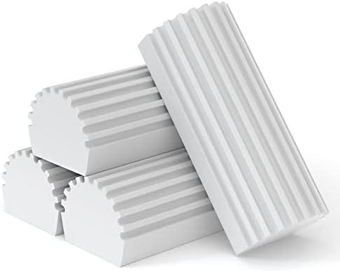 Damp Duster,Magical Sponge Brush for Cleaning Blinds, Kitchen, Furniture, Mirrors & Car – Multi-Purpose Household Cleaning Supplies – Grey 4-Pack