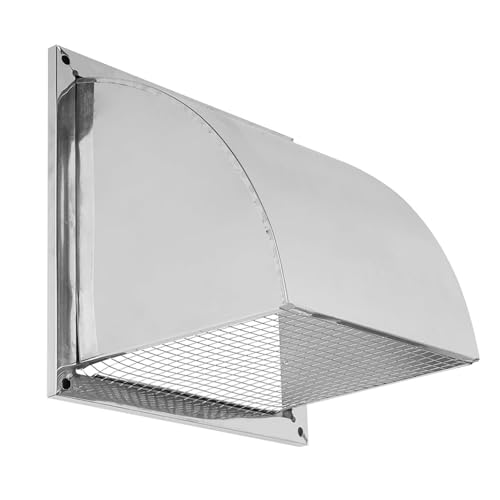 tonchean 8 Inch Dryer Vent Cover Outside, 12” x 12” Wall Vent Cover Stainless Steel Dryer Vent Cap, 8 Exhaust Vent Cover with Screen Mesh for Kitchen Bathroom (No Damper Flap)