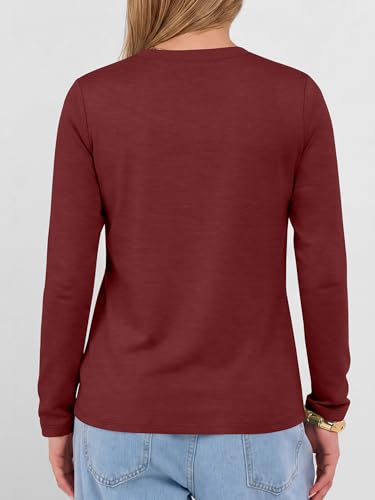 Image of ANRABESS Women's Long Sleeve Shirts V Neck Fall Tops | Soft Comfort Wrinkle Free Tshirts, Basic Tee, Winter Layer Clothing, Business Casual Work Fall Outfits, Travel Daily Wear
