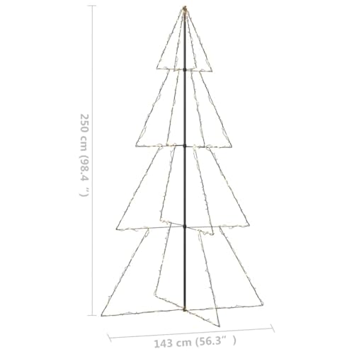 Arbre de Noël cône extérieur 360 LED blanc chaud