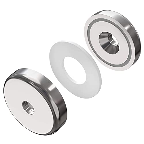 4Pc Neodymium Cup Magnets 90 lbs Pull 1.26