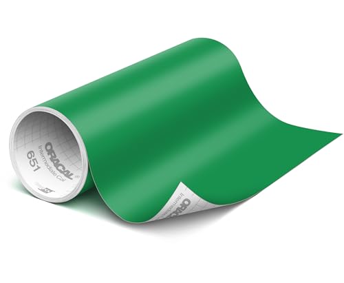 ORACAL 651 Matte Green Vinyl Durable Roll Easy to Weed Permanent Adhesive Craft Vinyl for Plotting Machines Decals & DIY Projects 12 x 10ft