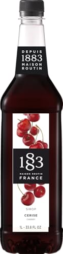 1883 Cherry Syrup for Drinks, Made in France, 1 Liter Plastic Bottle