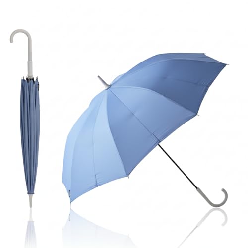 マーナ (marna) Shupatto アンブレラ 傘 レディース 雨傘 長傘 メンズ ボタンレス シュパット 男女兼用 晴雨兼用 16本骨 ギフト プレゼント アズールブルー 58cm S498B