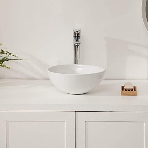 Snapklik.com : Vessel Sink Round - 13x13 Modern Small Bathroom Sink Round Bowl Above Counter ...