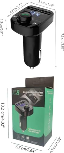Adaptador Bluetooth Carro Universal Transmissor Carregador Sem Fio Veicular x8