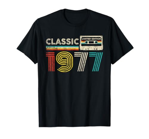 Classic 1977 Retro Birthday Idea 1977 Cassette Tape Vintage Camiseta