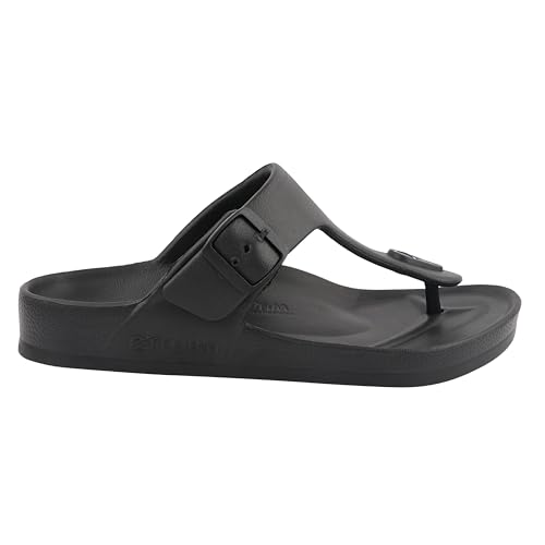Image of Men's Lightweight Comfort Slides Single Buckle Slip-on Adjustable EVA Orthopedic Flat Slippers.