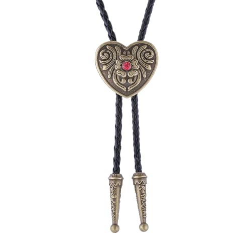 Image of Bolo Tie for Men Women Western Cowboy Bolo Tie Heart Necktie Cowboy Carter Fan
