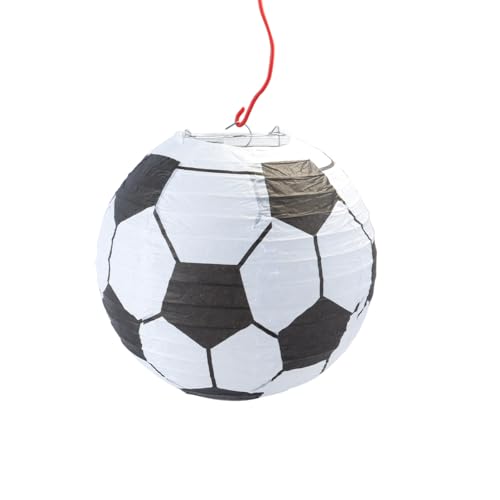 Hoite Abat-jour en papier de 20 cm, motif football, pour chambre de garçon, plafonnier, lanterne de sport, décoration suspendue, pliable, à faire soi-même
